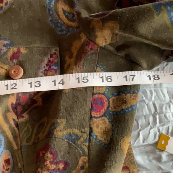 J. McLaughlin Olive Paisley Corduroy Jacket - Picture 8 of 12